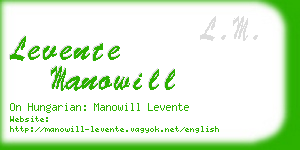 levente manowill business card